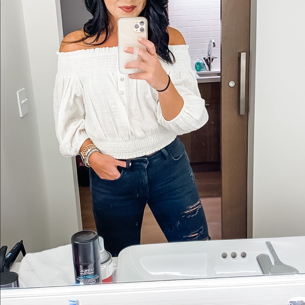 White Off the Shoulder Top